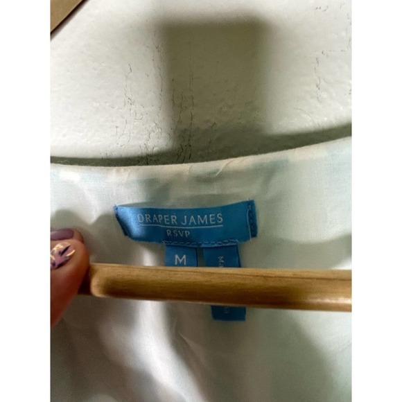 Draper James RSVP Striped Rayon Linen Wrap Dress M - Picture 6 of 8
